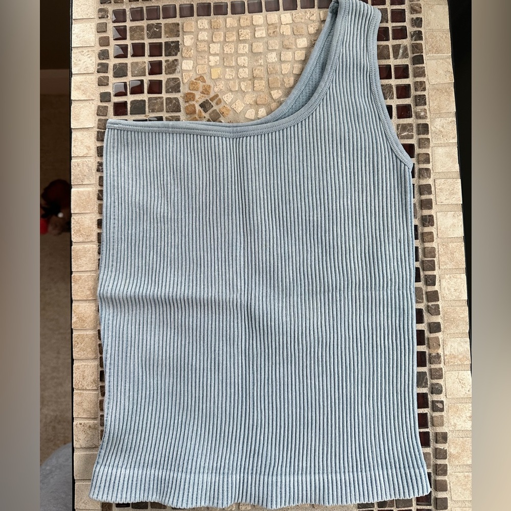 Blue One Shoulder Tank